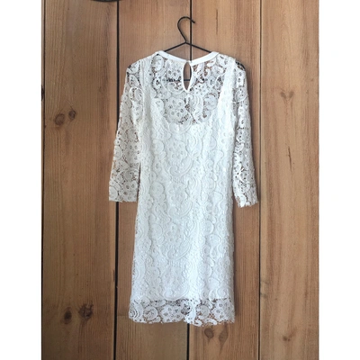 Pre-owned American Retro Mid-length Dress In White