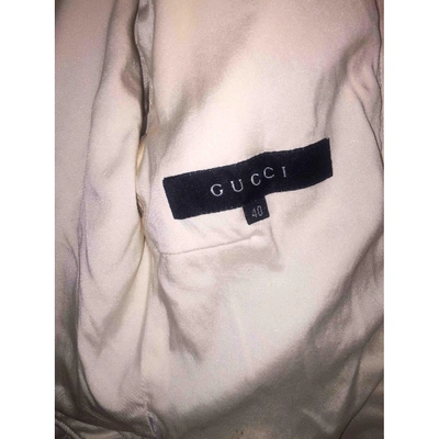 Pre-owned Gucci Silk Short Vest In White
