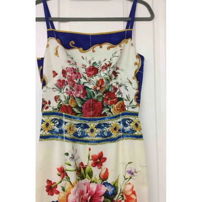 Pre-owned Dolce & Gabbana Beige Silk Dress
