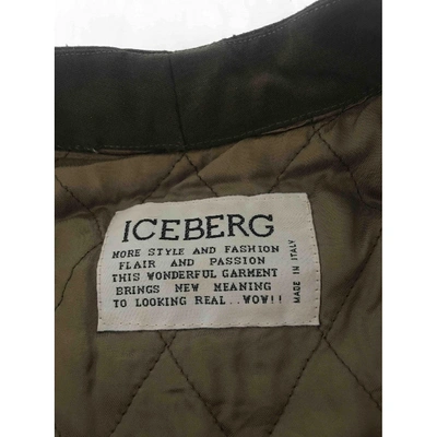 Pre-owned Iceberg Leather Short Vest In Green