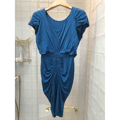 Pre-owned Saloni Mini Dress In Blue