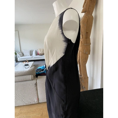 Pre-owned Lutz Huelle Silk Mid-length Dress In Black