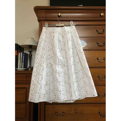 Pre-owned Max Mara Mid-length Skirt In White
