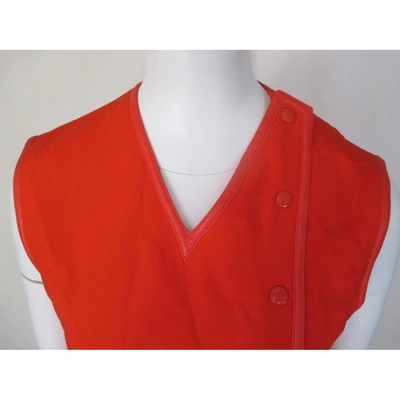 Pre-owned Courrèges Wool Short Waistcoat In Orange