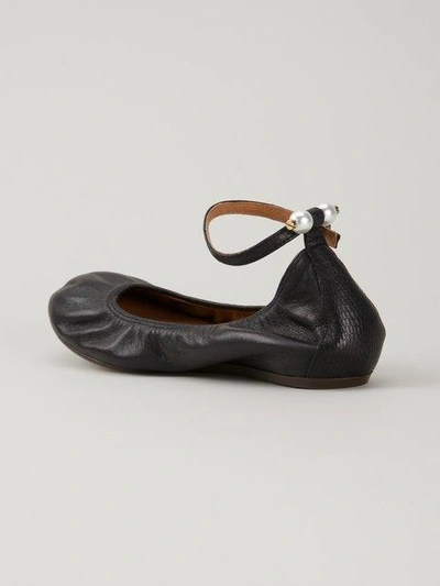 Shop Lanvin Ankle Strap Ballerinas