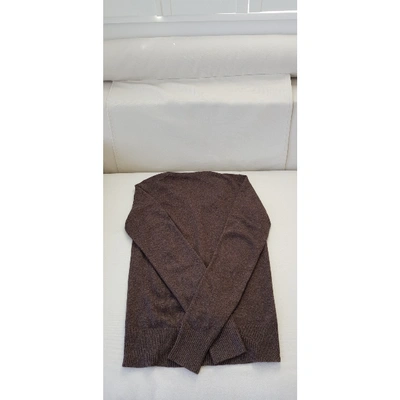 Pre-owned Allude Silk Jumper In Brown