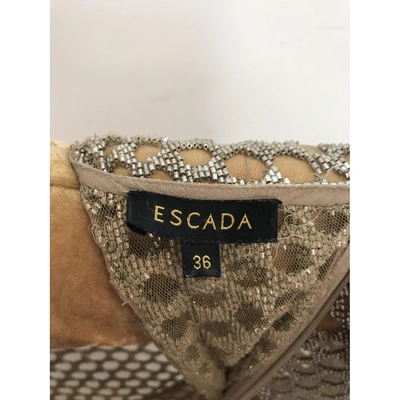 Pre-owned Escada Gold Silk Dress