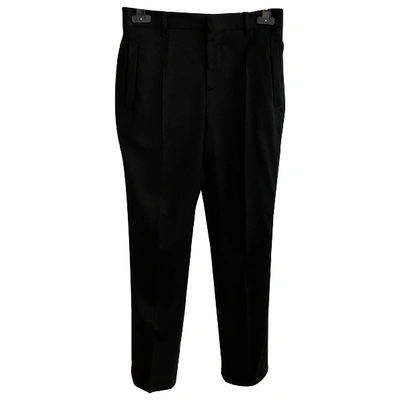 Pre-owned Givenchy Wool Straight Pants In Black