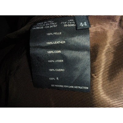 Pre-owned Prada Brown Leather Coat