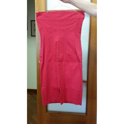Pre-owned Daniele Alessandrini Red Cotton - Elasthane Dress