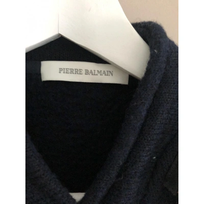Pre-owned Pierre Balmain Navy Wool Coat