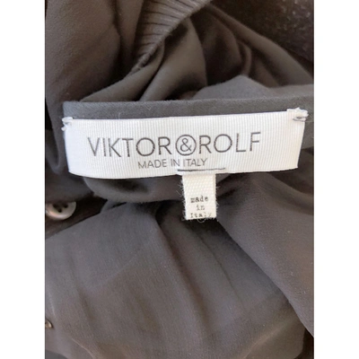 Pre-owned Viktor & Rolf Silk Mid-length Dress In Black