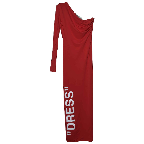 off white red dress