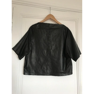 Pre-owned Isabel Marant Leather Top In Black