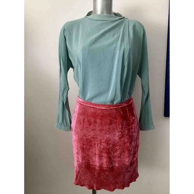 Pre-owned Miu Miu Pink Silk Skirt