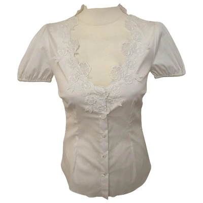 Pre-owned Dolce & Gabbana White Cotton Top