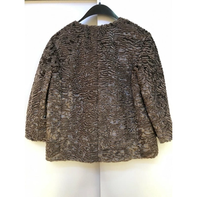 Pre-owned Max Mara Brown Faux Fur Jacket