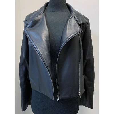 Pre-owned J Brand Leather Biker Jacket In Black
