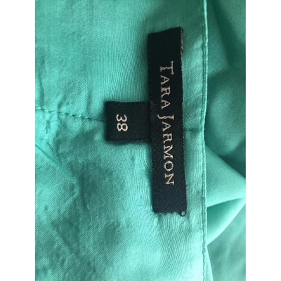 Pre-owned Tara Jarmon Silk Mini Skirt In Turquoise