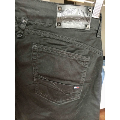 Pre-owned Tommy Hilfiger Straight Pants In Black