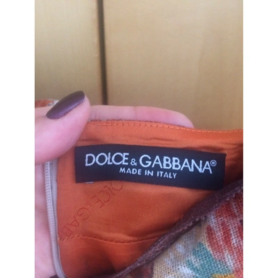 Pre-owned Dolce & Gabbana Linen Mini Dress In Multicolour