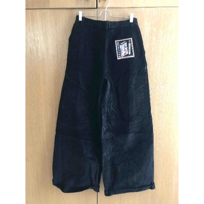 Pre-owned Yazbukey Trousers In Black