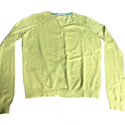 Pre-owned Acquaverde Wool Cardigan In Yellow