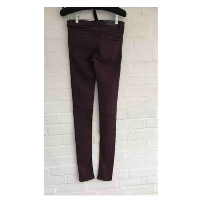 Pre-owned Victoria Beckham Slim Jeans In Purple