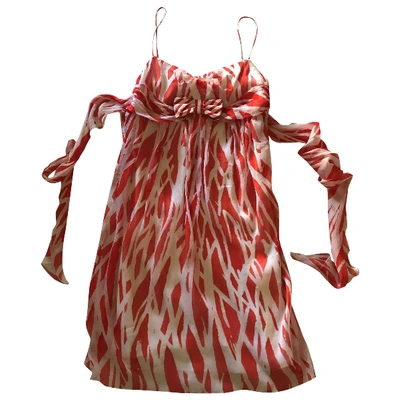 Pre-owned Diane Von Furstenberg Silk Mini Dress In Red