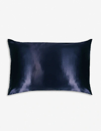 Shop Slip Navy Queen Silk Pillowcase