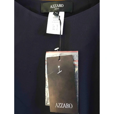 Pre-owned Azzaro Silk Dress In Blue