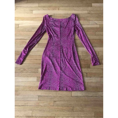 Pre-owned Lk Bennett Silk Mid-length Dress In Purple