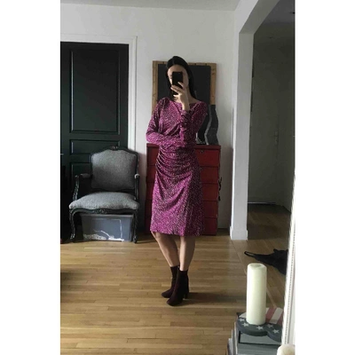 Pre-owned Lk Bennett Silk Mid-length Dress In Purple