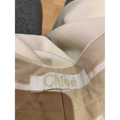 Pre-owned Chloé Straight Pants In White