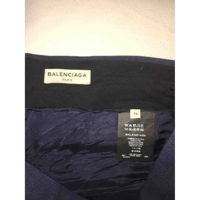 Pre-owned Balenciaga Blue Wool Shorts