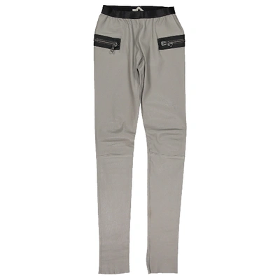 Pre-owned Les Chiffoniers Grey Leather Trousers