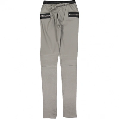 Pre-owned Les Chiffoniers Grey Leather Trousers