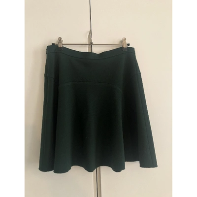Pre-owned Tara Jarmon Green Cotton - Elasthane Skirt
