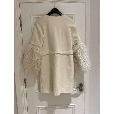 Pre-owned Adam Lippes Wool Coat In White