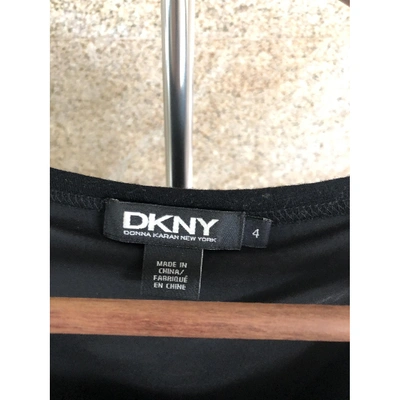 Pre-owned Dkny Wool Mini Dress In Black
