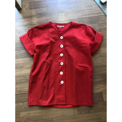Pre-owned Saint Laurent Linen Blouse In Red