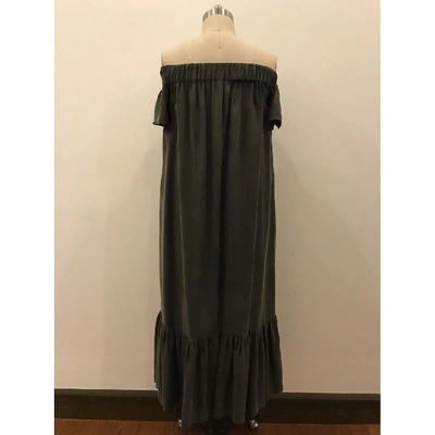 Pre-owned Sea New York Silk Maxi Dress In Khaki