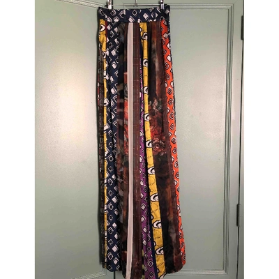 Pre-owned Wunderkind Silk Large Pants In Multicolour