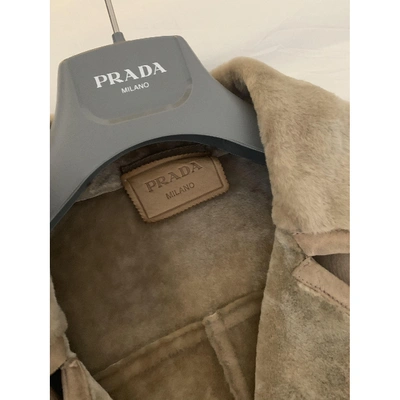 Pre-owned Prada Camel Fur Jacket