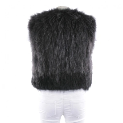 Pre-owned Schumacher Grey Fur  Top