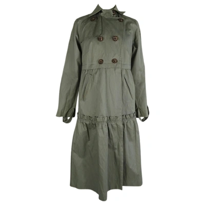 Pre-owned Hoss Intropia Trench Coat In Green