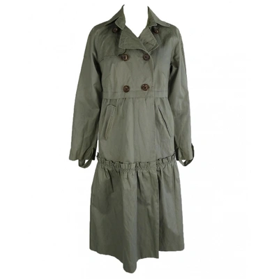 Pre-owned Hoss Intropia Trench Coat In Green