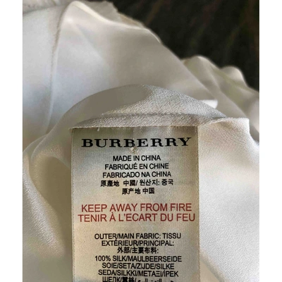 Pre-owned Burberry Silk Mid-length Dress In White