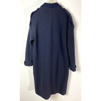 Pre-owned Burberry Wool Coat In Navy