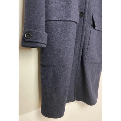 Pre-owned Burberry Wool Coat In Navy